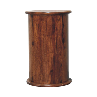 Solid Mango Wood Chestnut Finish Drum Chest