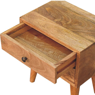 Narrow Mango Wood Bedside Table