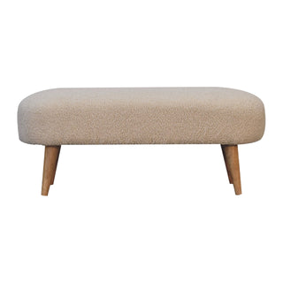 Cream Bouclé Hallway Bench