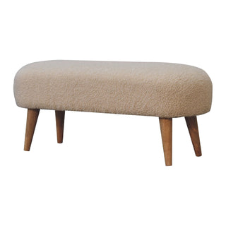 Cream Bouclé Hallway Bench
