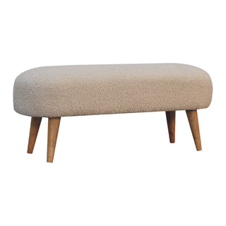 Cream Bouclé Hallway Bench