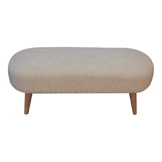 Cream Bouclé Hallway Bench