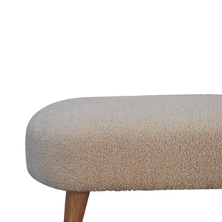 Cream Bouclé Hallway Bench