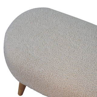 Cream Bouclé Hallway Bench