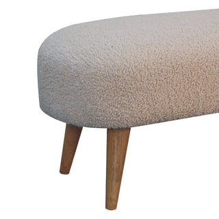 Cream Bouclé Hallway Bench