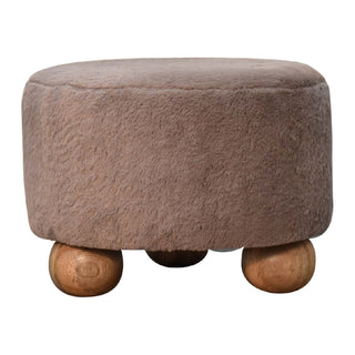 Mocha Faux Fur Stool