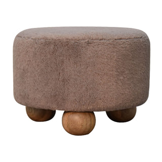 Mocha Faux Fur Stool