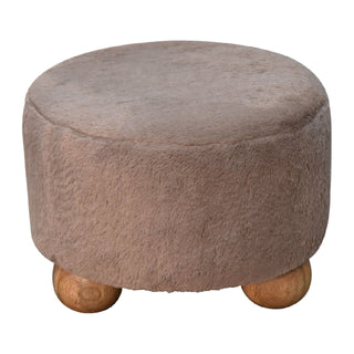 Mocha Faux Fur Stool