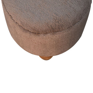 Mocha Faux Fur Stool
