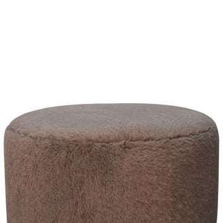 Mocha Faux Fur Stool