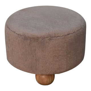 Mocha Faux Fur Stool