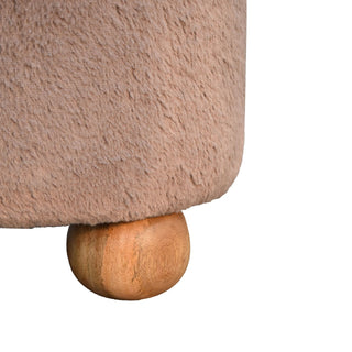 Mocha Faux Fur Stool
