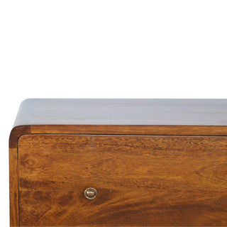 Curved Chest of Drawers in Chestnut Finish