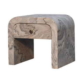 Darcy Rounded Bedside Table Stone Veneer