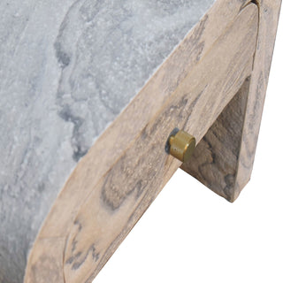 Darcy Rounded Bedside Table Stone Veneer