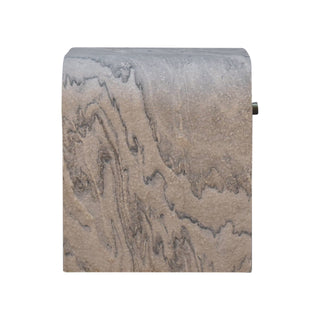 Darcy Rounded Bedside Table Stone Veneer