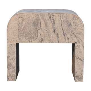 Darcy Rounded Bedside Table Stone Veneer