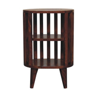 Ariella Double Open-Shelf Bedside Table, Chestnut Finish