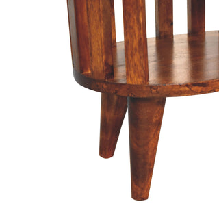 Ariella Double Open-Shelf Bedside Table, Chestnut Finish
