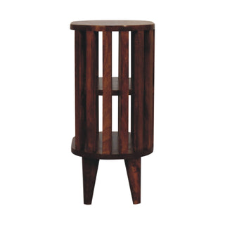 Ariella Double Open-Shelf Bedside Table, Chestnut Finish