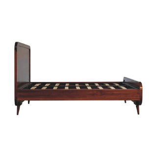 Solid Mango Wood Double Bed in Chestnut Finish
