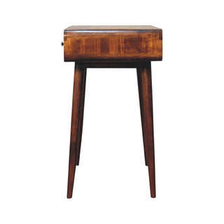 Curved Mango Wood Desk, Chestnut Finish