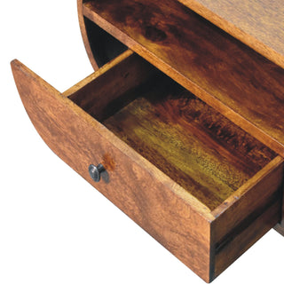 Chestnut Finish Circular TV Stand