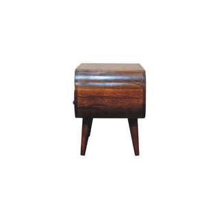 Chestnut Finish Circular TV Stand