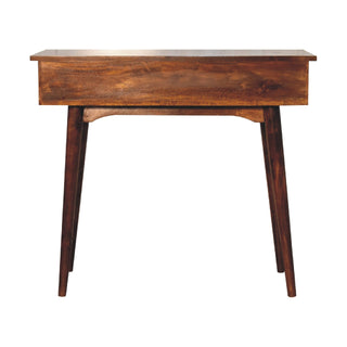 Solid Wood 2 Drawer Console Table, Chestnut Finish