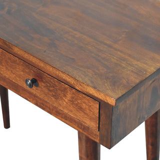 Solid Wood 2 Drawer Console Table, Chestnut Finish