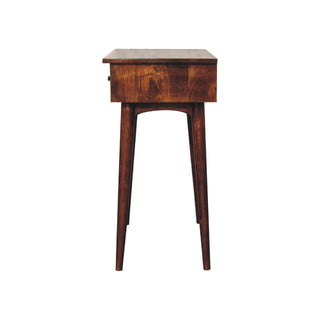 Solid Wood 2 Drawer Console Table, Chestnut Finish