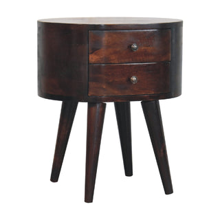 Light Walnut Solid Mango Wood Bedside Table
