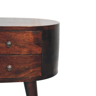 Light Walnut Solid Mango Wood Bedside Table