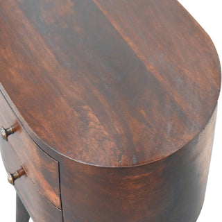 Light Walnut Solid Mango Wood Bedside Table