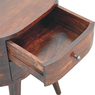 Light Walnut Solid Mango Wood Bedside Table