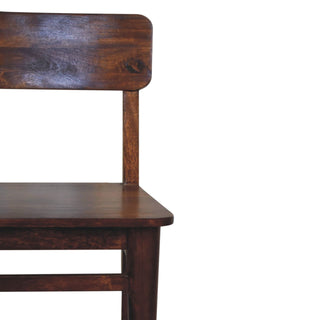 Classic Mango Wood Dining Chair, Chestnut Finish