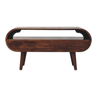 California Walnut Circular TV Stand