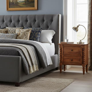 Harper Spindle Bedside - Mango Wood