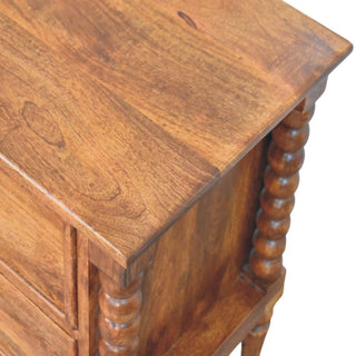 Harper Spindle Bedside - Mango Wood