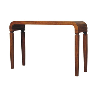 Arcus Mango Wood Console Table in Amber Oak Finish