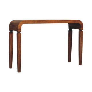 Arcus Mango Wood Console Table in Amber Oak Finish