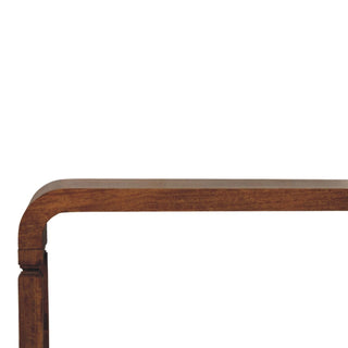 Arcus Mango Wood Console Table in Amber Oak Finish
