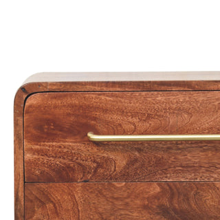 Solid Mango Wood Bedside Table in Winewood Finish