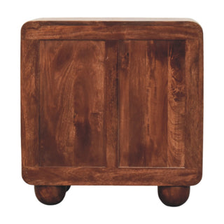 Solid Mango Wood Bedside Table in Winewood Finish