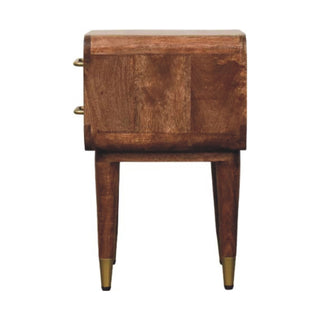 Valenza Solid Wood Bedside Table in Almond Finish