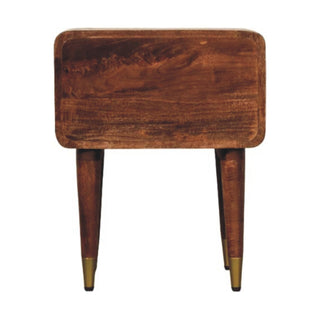 Valenza Solid Wood Bedside Table in Almond Finish