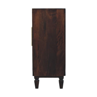 Cadiz Solid Mango Wood Cabinet, Velvet Mocha Finish