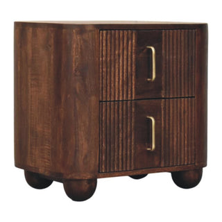 Marlowe Fluted Nightstand – Solid Mango Wood
