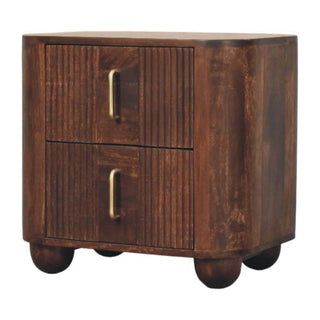 Marlowe Fluted Nightstand – Solid Mango Wood
