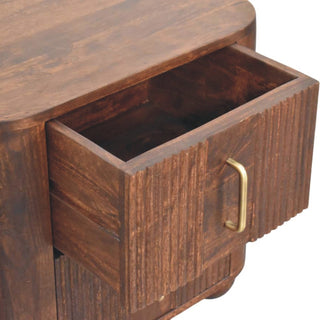 Marlowe Fluted Nightstand – Solid Mango Wood